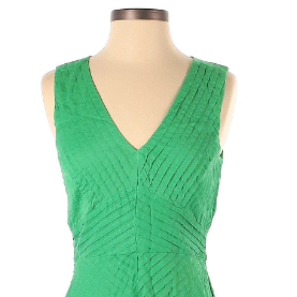 Green Party Dress with Ruched Details- 100% Cotton
